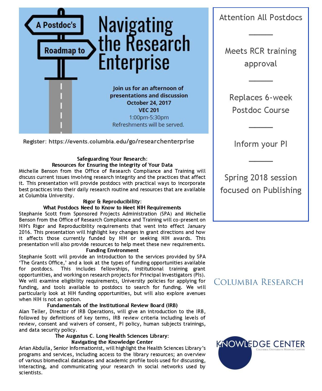 Navigating the Research Enterprise Columbia Research